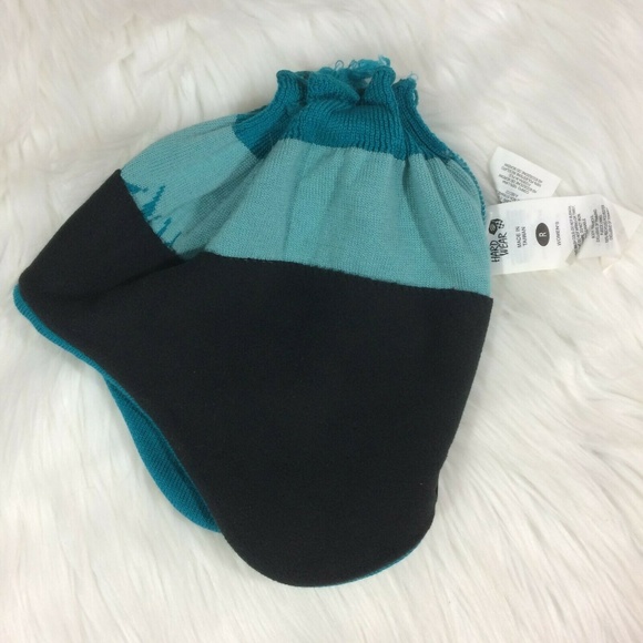 Mountain Hardwear 100% Wool Hat Cap Blue Tassel - Picture 5 of 8